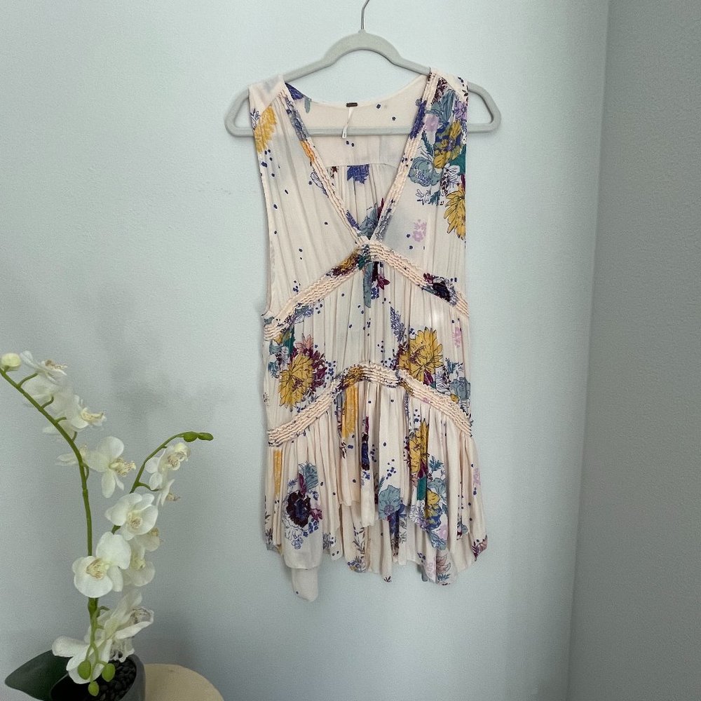Free People floral tunic slip dress | Free People mini dress